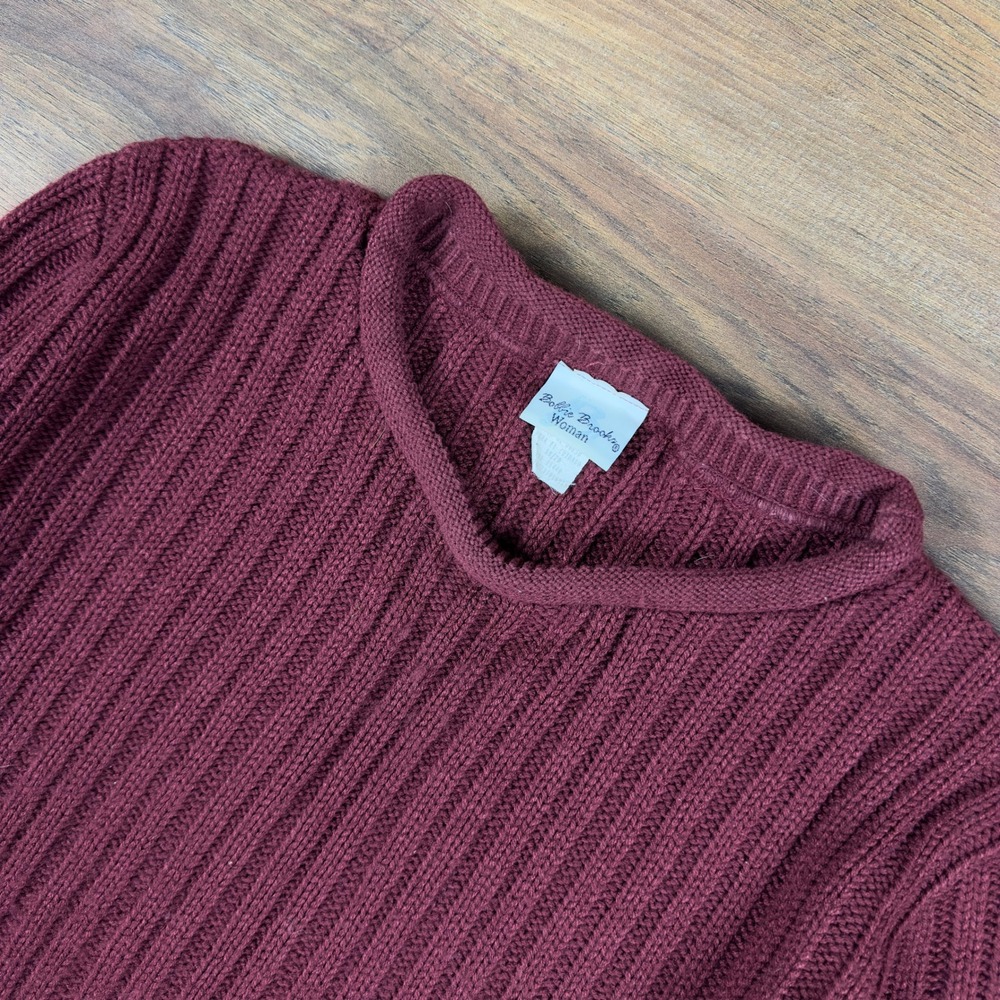 Bobbie Brooks Woman Burgundy Ribbed V-Neck Sweater Plus Size 18/20 Made in USA